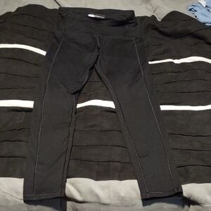 HeathYoga Black Fleece Lined Leggings Womens M